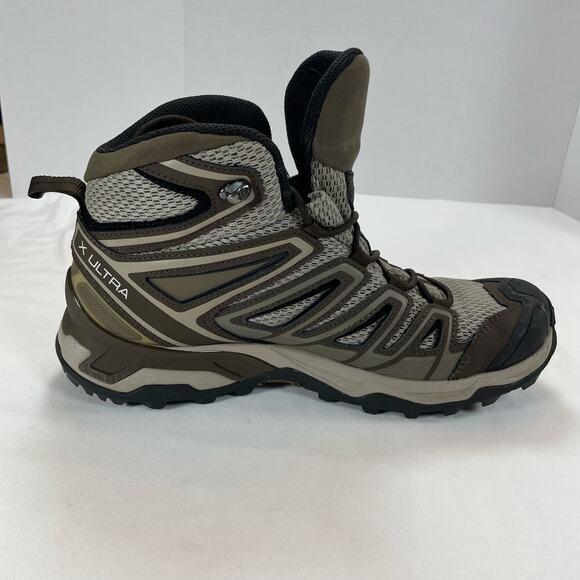Salomon X Ultra 3 Mid GTX Hiking Boots Brown Tan Men's 7.5 Women's 8.5 Mesh - Picture 11 of 12